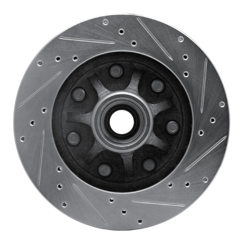 Ford F-150 Brake Rotor (1) - Front Left - R1 Concepts - Drilled & Slotted - Silver - `97-`02